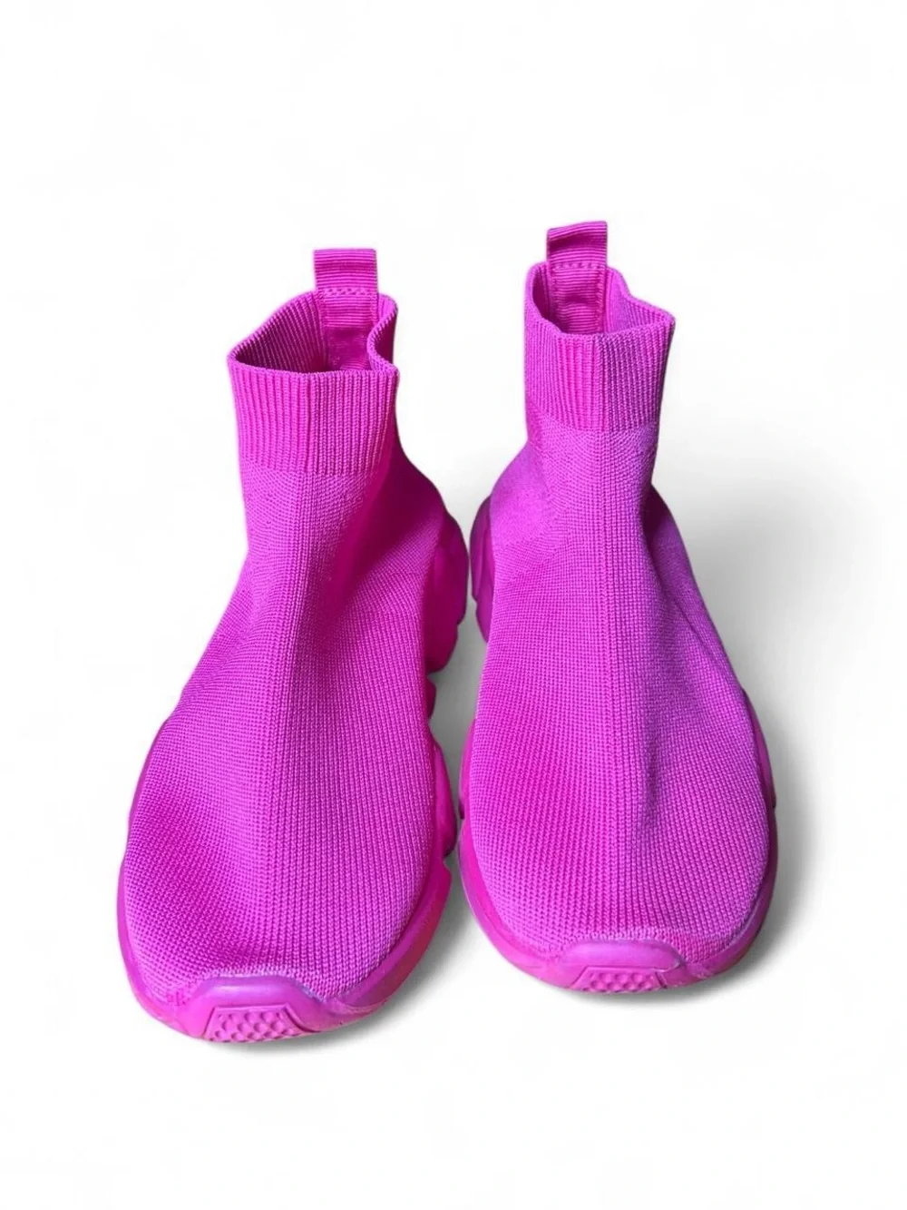 Mudd Neon Pink Sock Gym Athletic Sneakers Chunky Slip On Shoes Size 6 Barbiecore